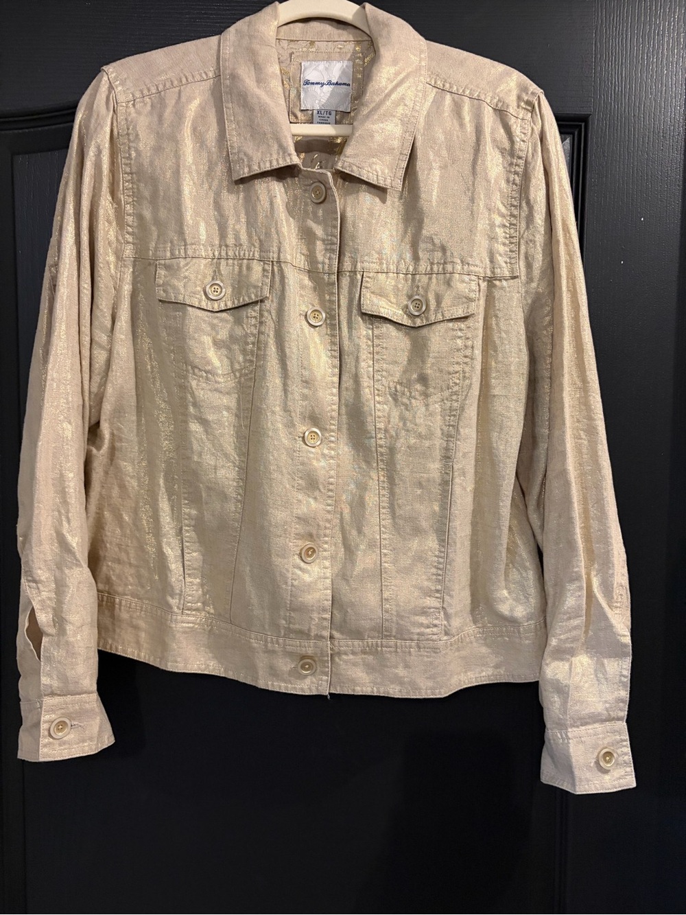 Tommy Bahama Metallic Cream Jean Jacket